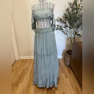 Reclamation dress. Coastal blue two piece dress.